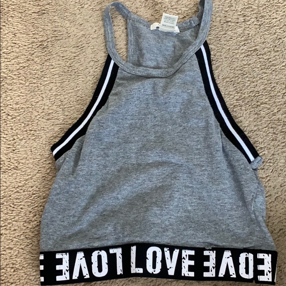 Grey, Black and white crop top